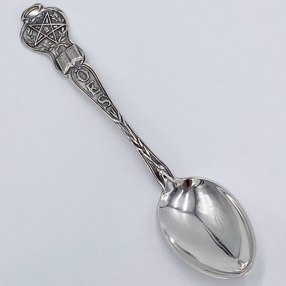 Masonic OES Order of the Eastern Star Sterling Silver Spoon with Bible - Picture 9 of 9
